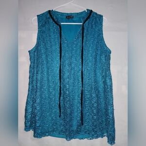 Fig & Blu Lined Teal Tank Top Size XL Excellent Used Condition